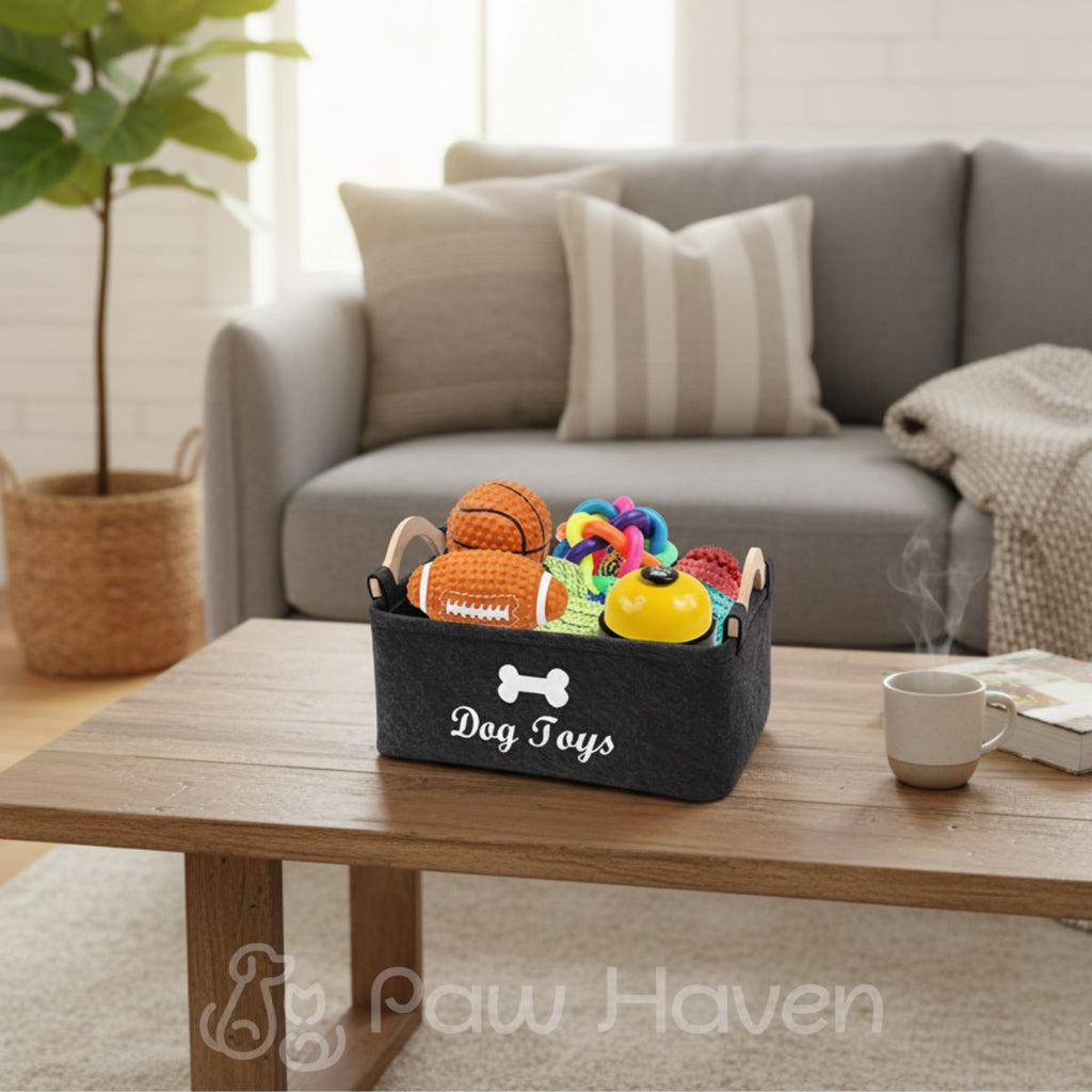 Felt Dog Toy Storage Box